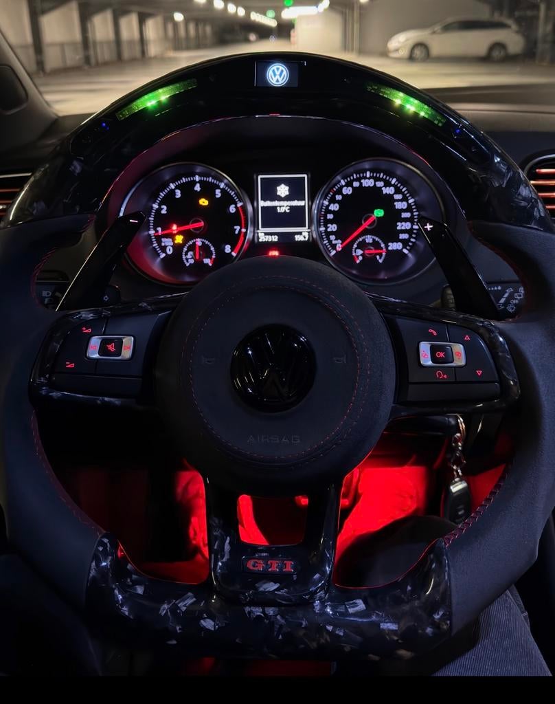 Volkswagen Forged Carbon Sport Stuur LED flippers, Auto-onderdelen, Besturing, Volkswagen, Gebruikt, Ophalen of Verzenden