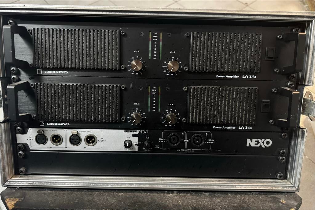 2x L'Acoustics LA24a Versterkers met Nexo DTD-T Controller, Ophalen, Gebruikt, 1000 watt of meer, P.A.