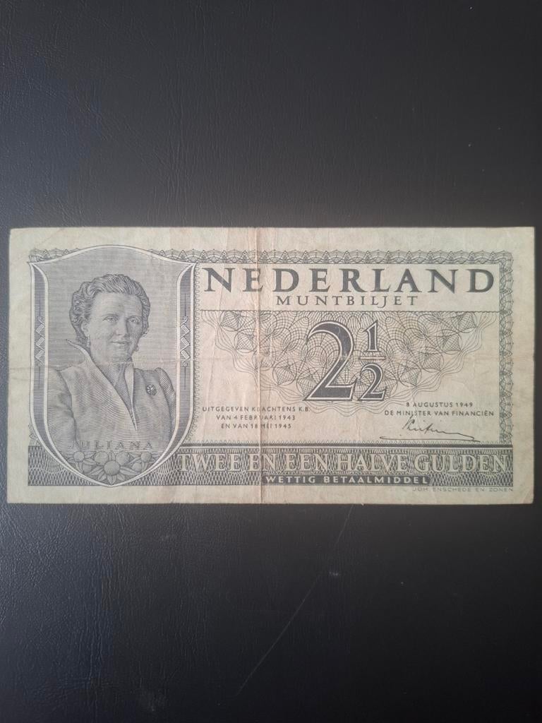 Muntbiljet 2 1/2 Gulden 1949 zeldzame 3 letter serie., Postzegels en Munten, Bankbiljetten | Nederland, Ophalen of Verzenden, 2½ gulden