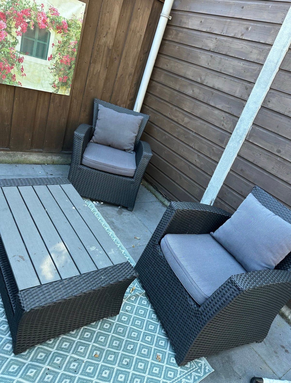 loungeset met zachte kussens!, Tuin en Terras, Ophalen of Verzenden, Zo goed als nieuw, Wicker