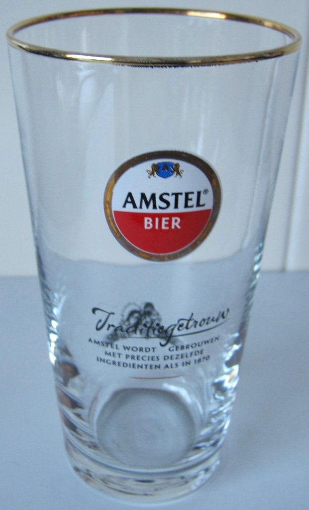 bierglas van Amstel - traditiegetrouw - Amstel op bodem, Verzamelen, Glas en Borrelglaasjes, Ophalen of Verzenden, Zo goed als nieuw