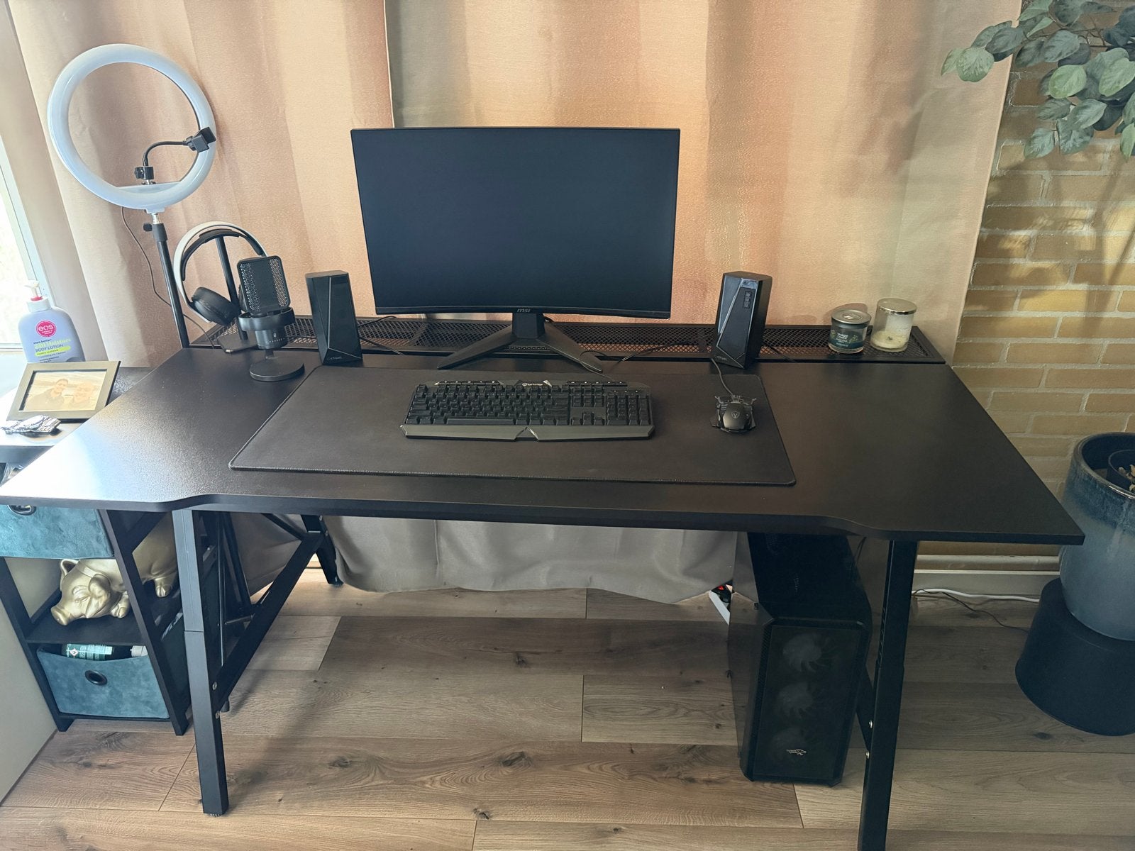 IKEA UTESPELARE Gamingbureau Zwart - Z.G.A.N. (160x80cm), Ophalen, Zwart, Kabelgoot, Zo goed als nieuw