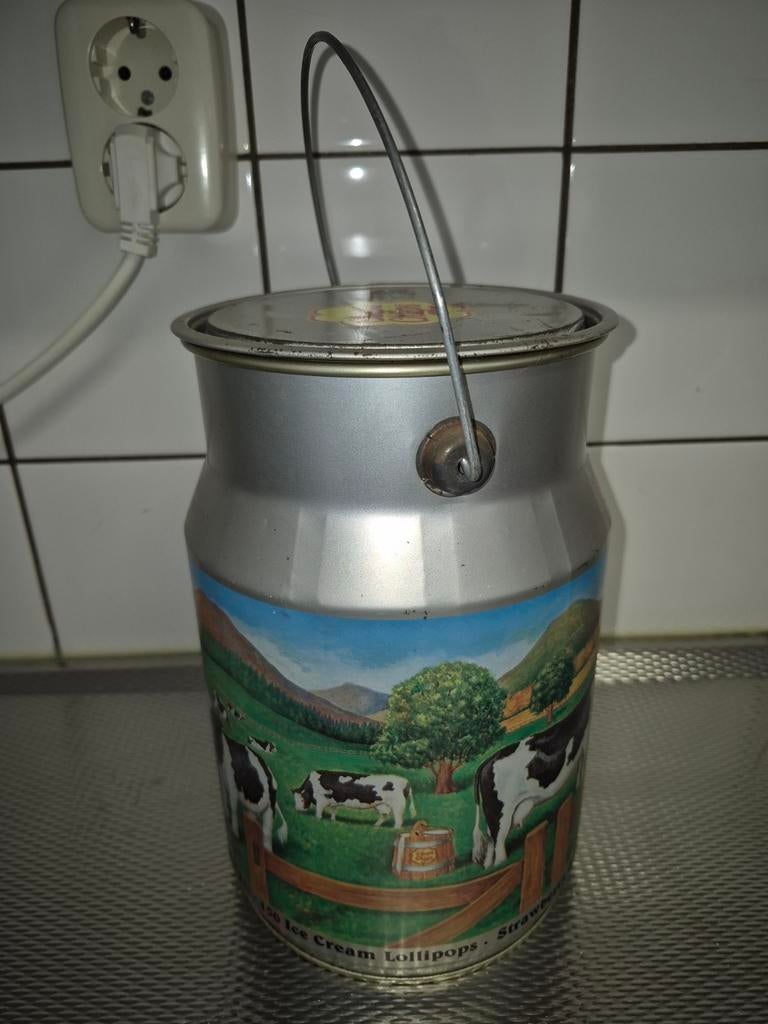 Vintage Chupa Chups melkbus blik - Koeien decoratie, Ophalen of Verzenden, Gebruikt