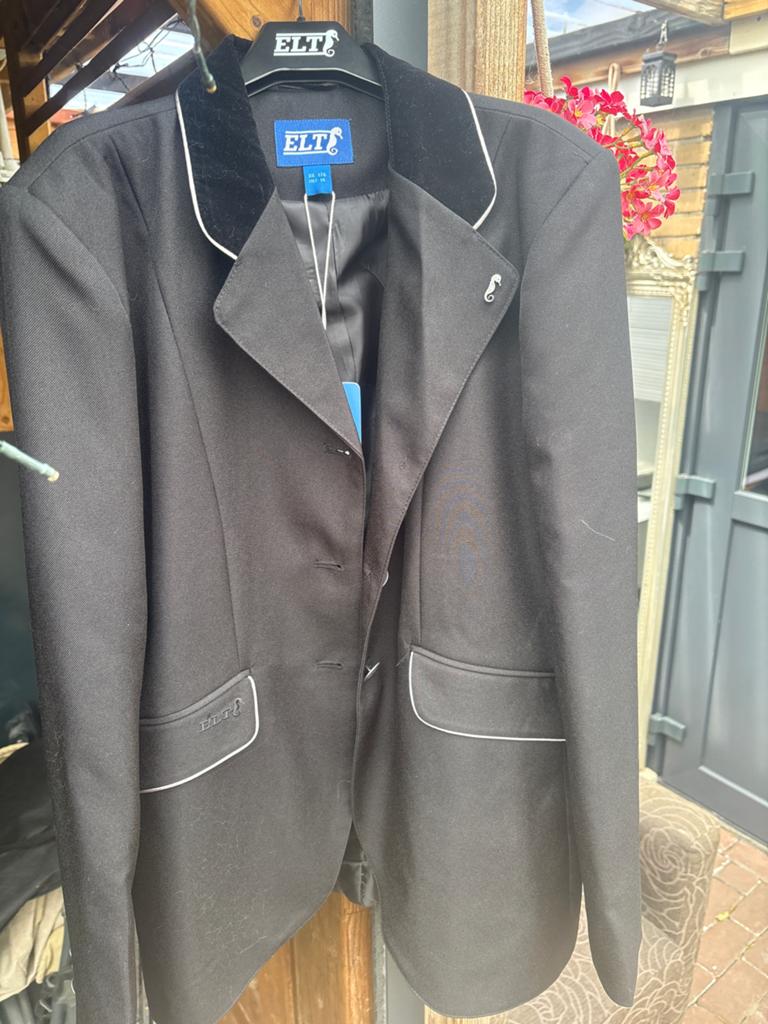 Nieuw ELT Rijjasje Wedstrijdjasje Zwart Maat 176, Dieren en Toebehoren, Paardrijkleding, Ophalen of Verzenden, Zo goed als nieuw
