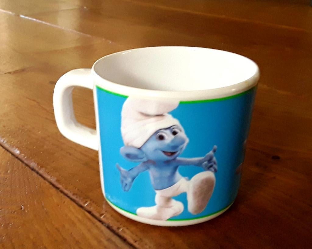 Smurfen beker - kunststof/melamine, Ophalen of Verzenden, Gebruikt, Babysmurf, Gebruiksvoorwerp