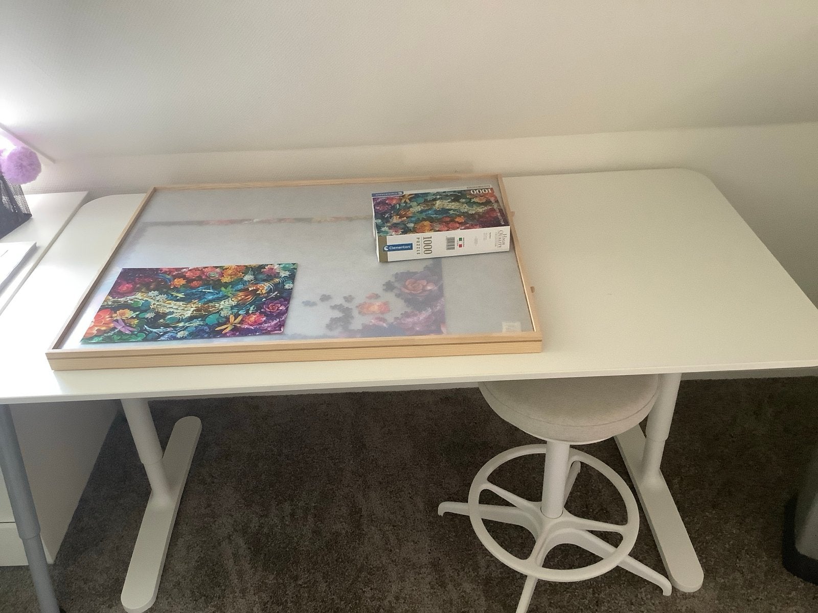 IKEA Bekant bureau wit - 902.529.08, Huis en Inrichting, Bureaus, Zo goed als nieuw, Computerbureau, IKEA, Spaanplaat of MDF, Wit
