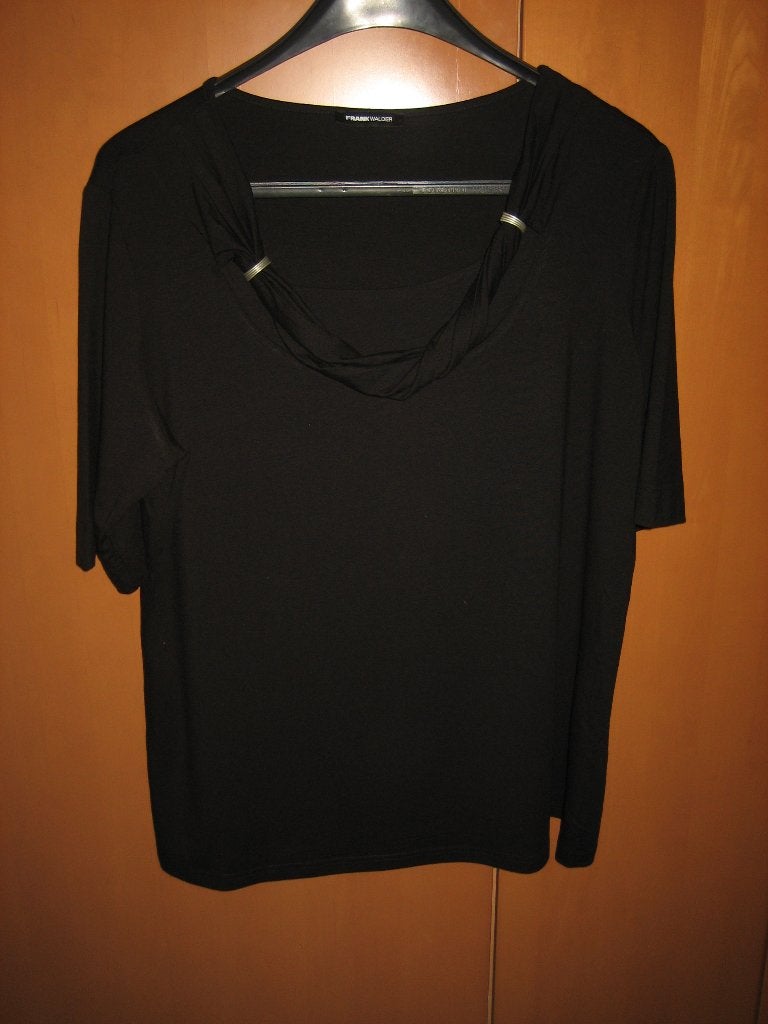 Nieuw, chique speels zwart shirt FRANK WALDER 48 snazzeys, Verzenden, Zwart, Maat 46/48 (XL) of groter, Nieuw