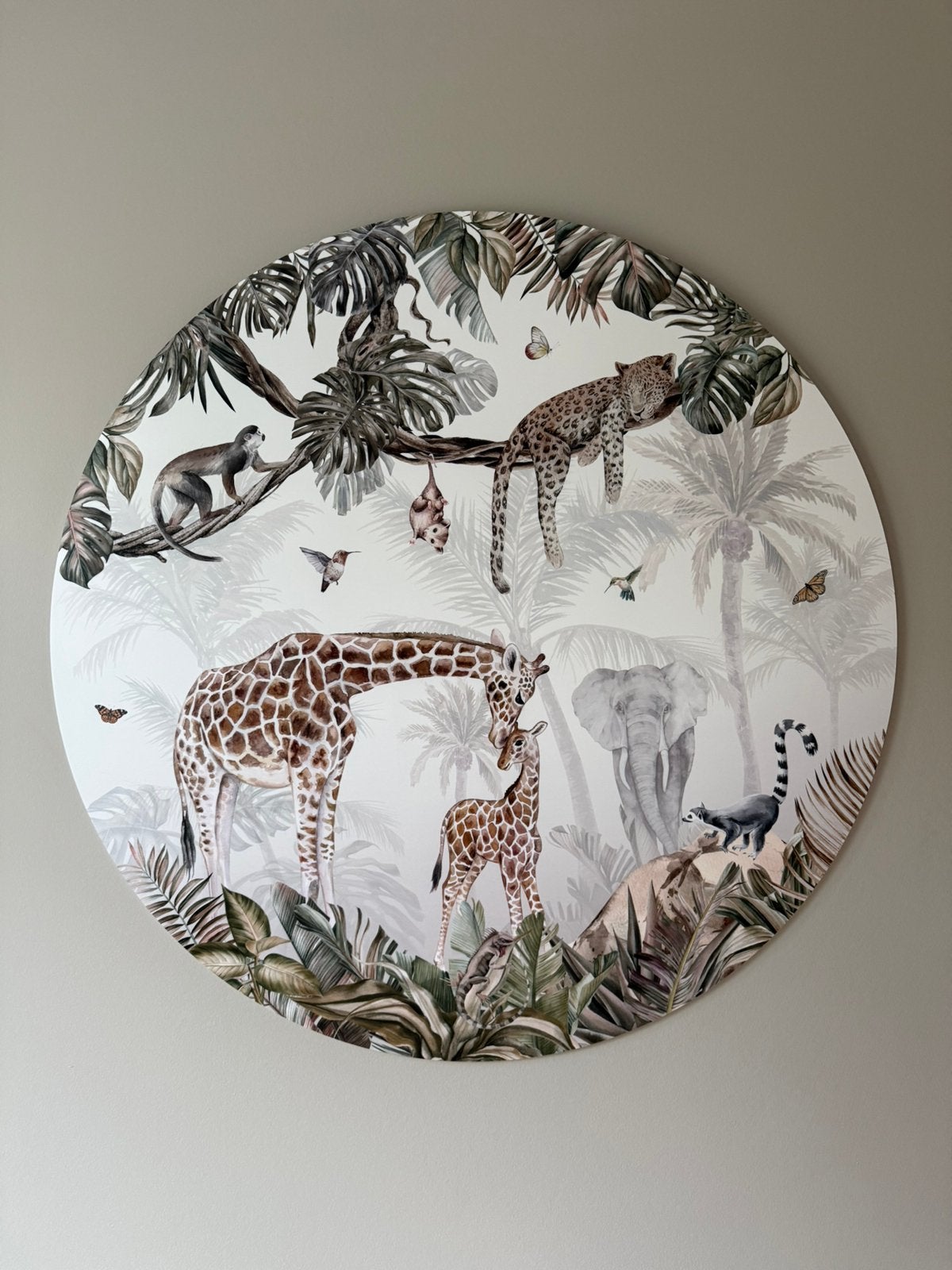 Muurcirkel Studio Dinkie op Forex 100 cm, Ophalen, Overige merken, Zo goed als nieuw, Wanddecoratie