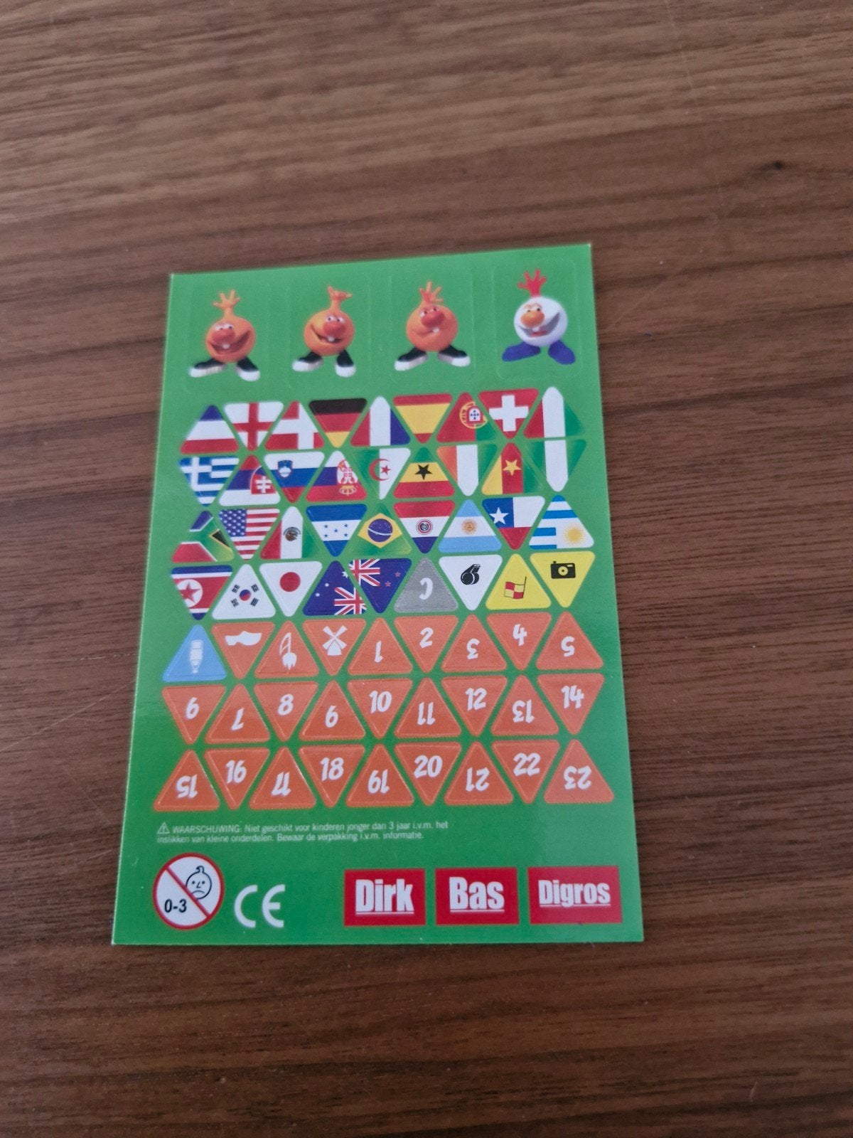 10830 Dirk Bas Digros WK voetbal stickers met vlaggen, Ophalen of Verzenden, Nieuw, Sport