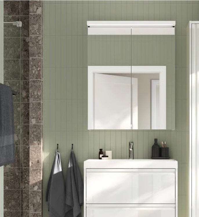 Ikea badkamer spiegelkast Lettan - nieuw in de verpakking, Ophalen, Spiegelkast, Nieuw, 50 tot 100 cm