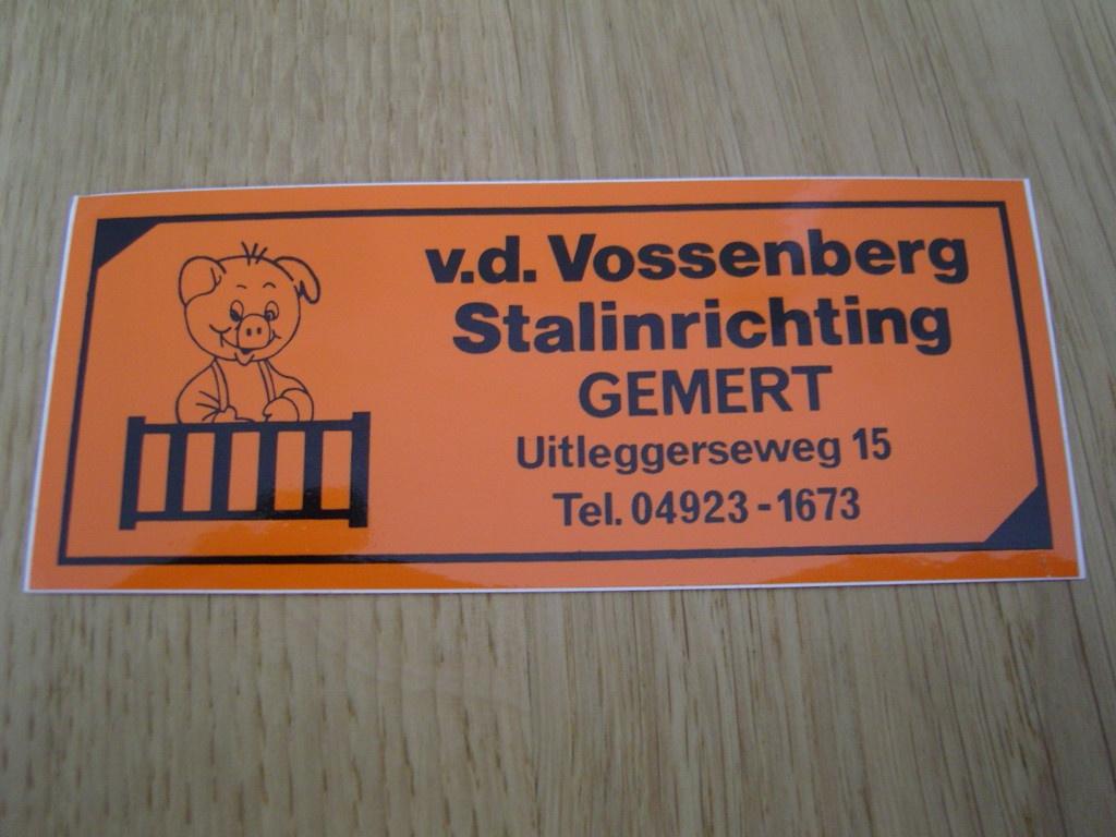 sticker gemert VD VOSSENBERG stalinrichting uitleggerseweg, Ophalen, Zo goed als nieuw