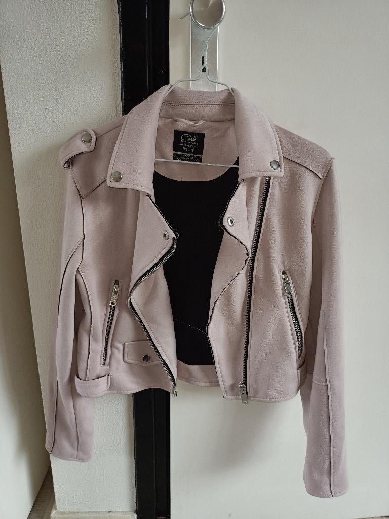 kort beige biker jasje maat 38, Maat 38/40 (M), Beige, Ophalen of Verzenden, Zo goed als nieuw