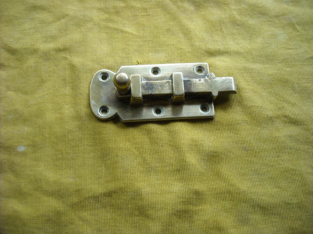 antieke messing deurschuif koper oude schuif deur knip, Ophalen of Verzenden