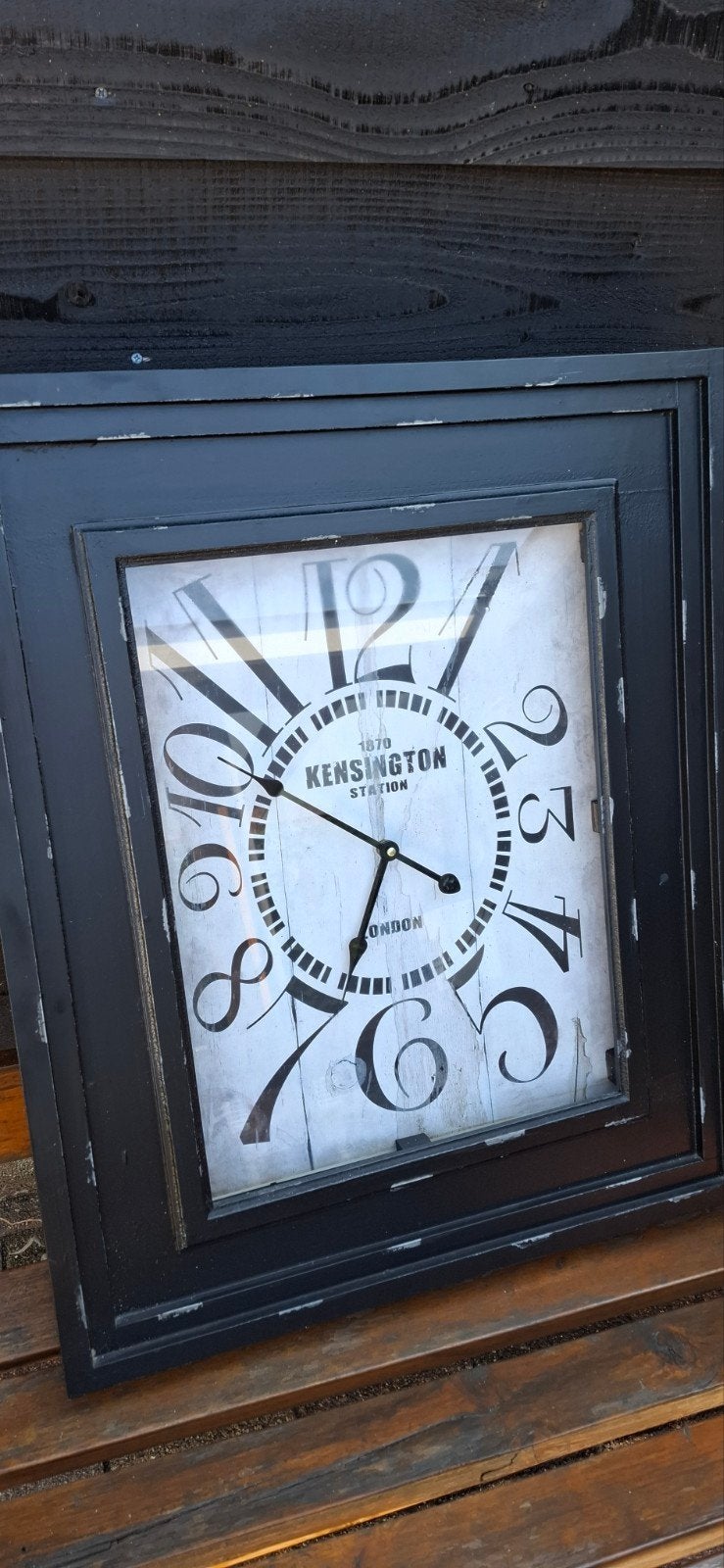 Wandklok Kensington Station - defect, Huis en Inrichting, Ophalen, Vintage, Analoog, Zwart