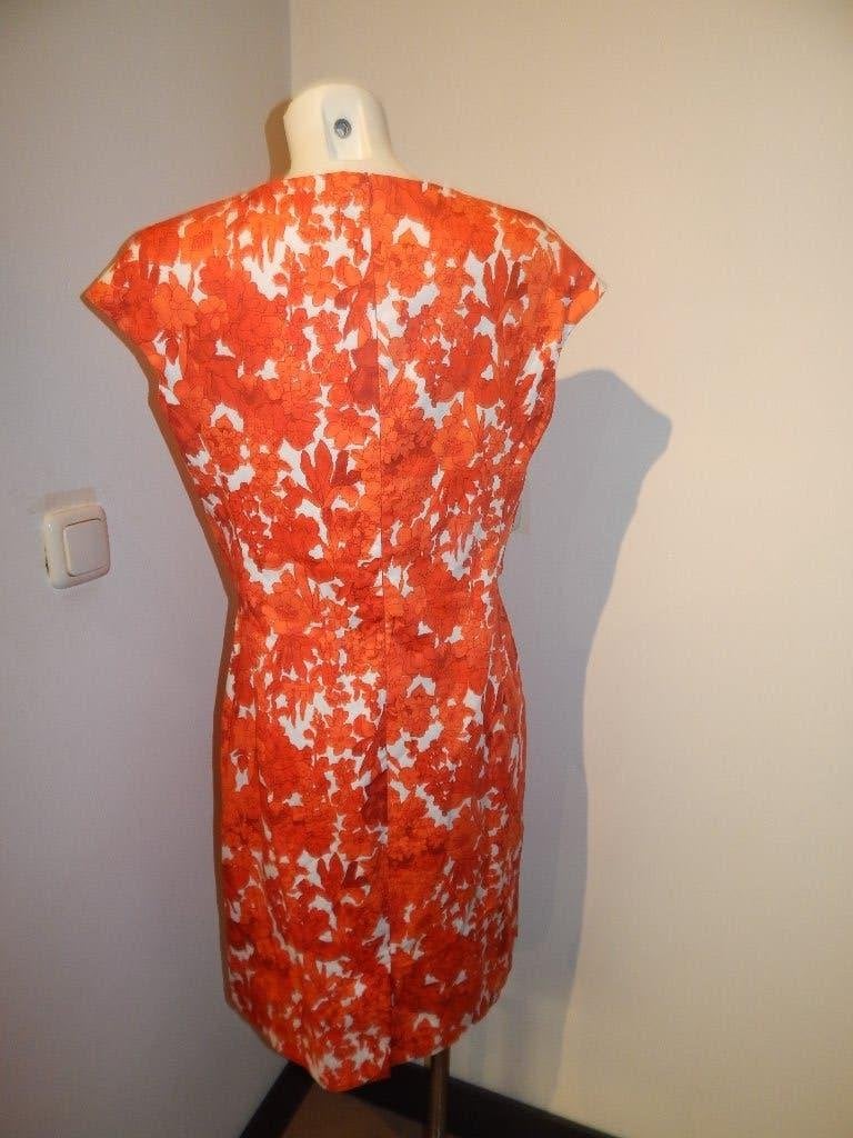 Max Mara weekend prachtige vintage look jurk bloemen 44, Verzenden, Oranje, Zo goed als nieuw, Knielengte