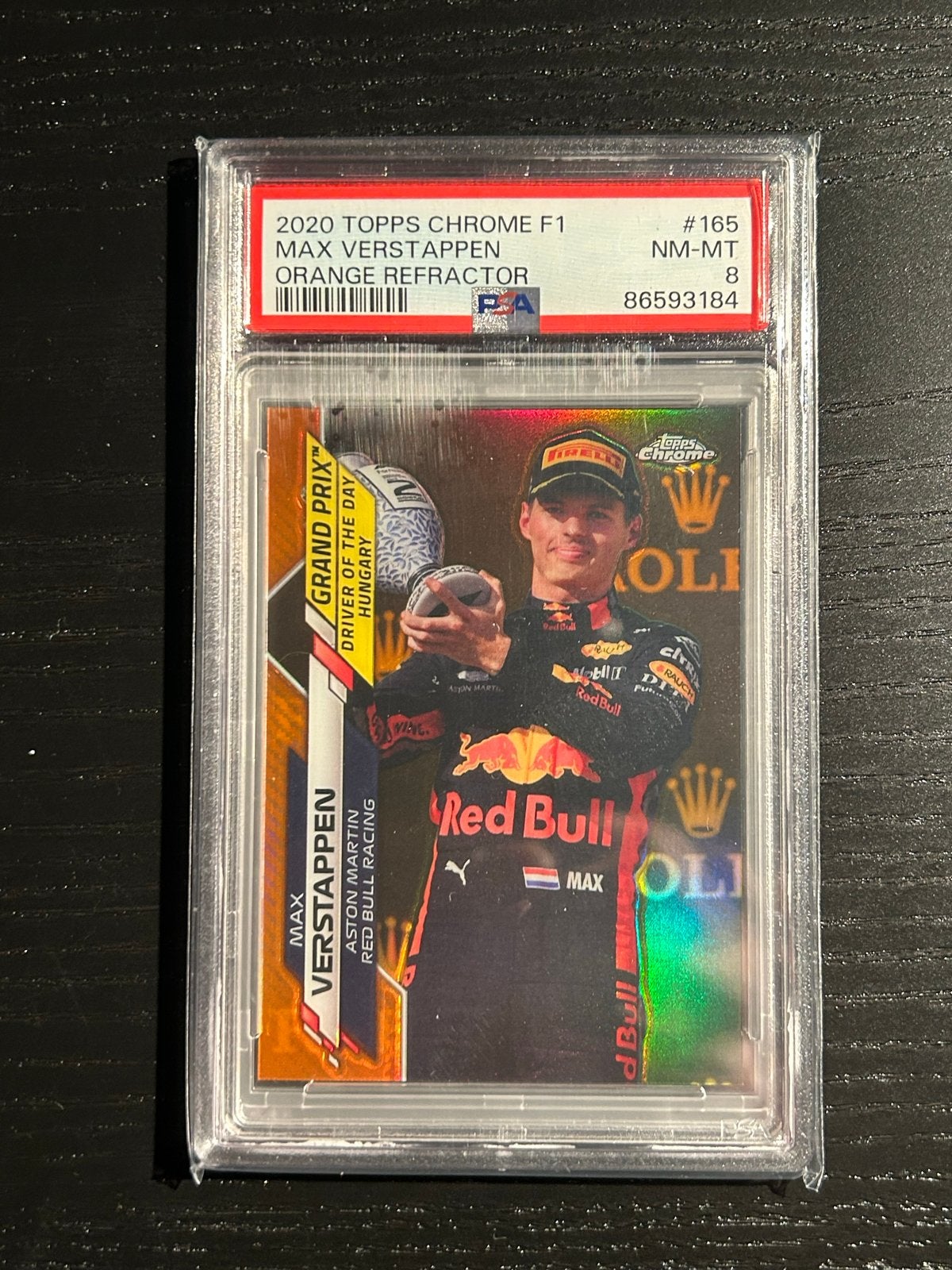 2020 Topps Chrome F1 Max Verstappen Orange Refractor PSA 8, Ophalen of Verzenden, Nieuw