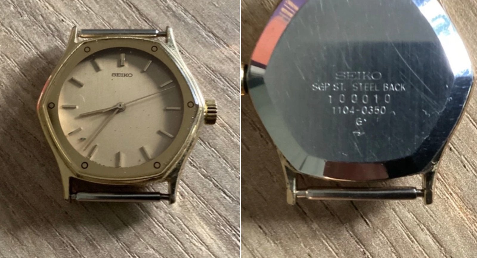 Vintage Seiko Polshorloge, Goudkleurig met Stalen Achterkant, Sieraden, Tassen en Uiterlijk, Gebruikt, Polshorloge, Ophalen of Verzenden