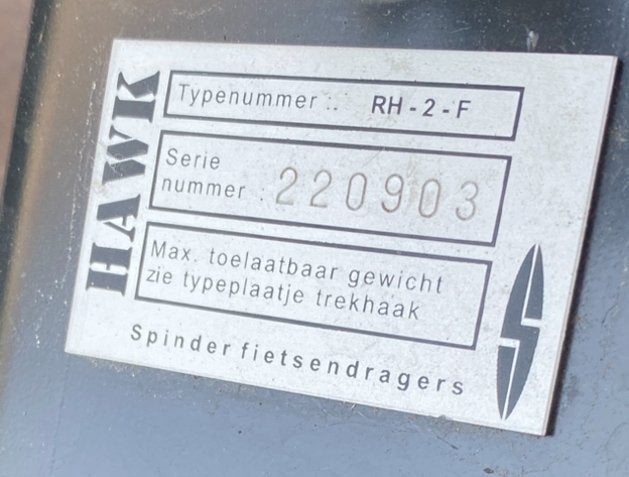 Fietsendrager Spinder Hawk, Ophalen, Gebruikt