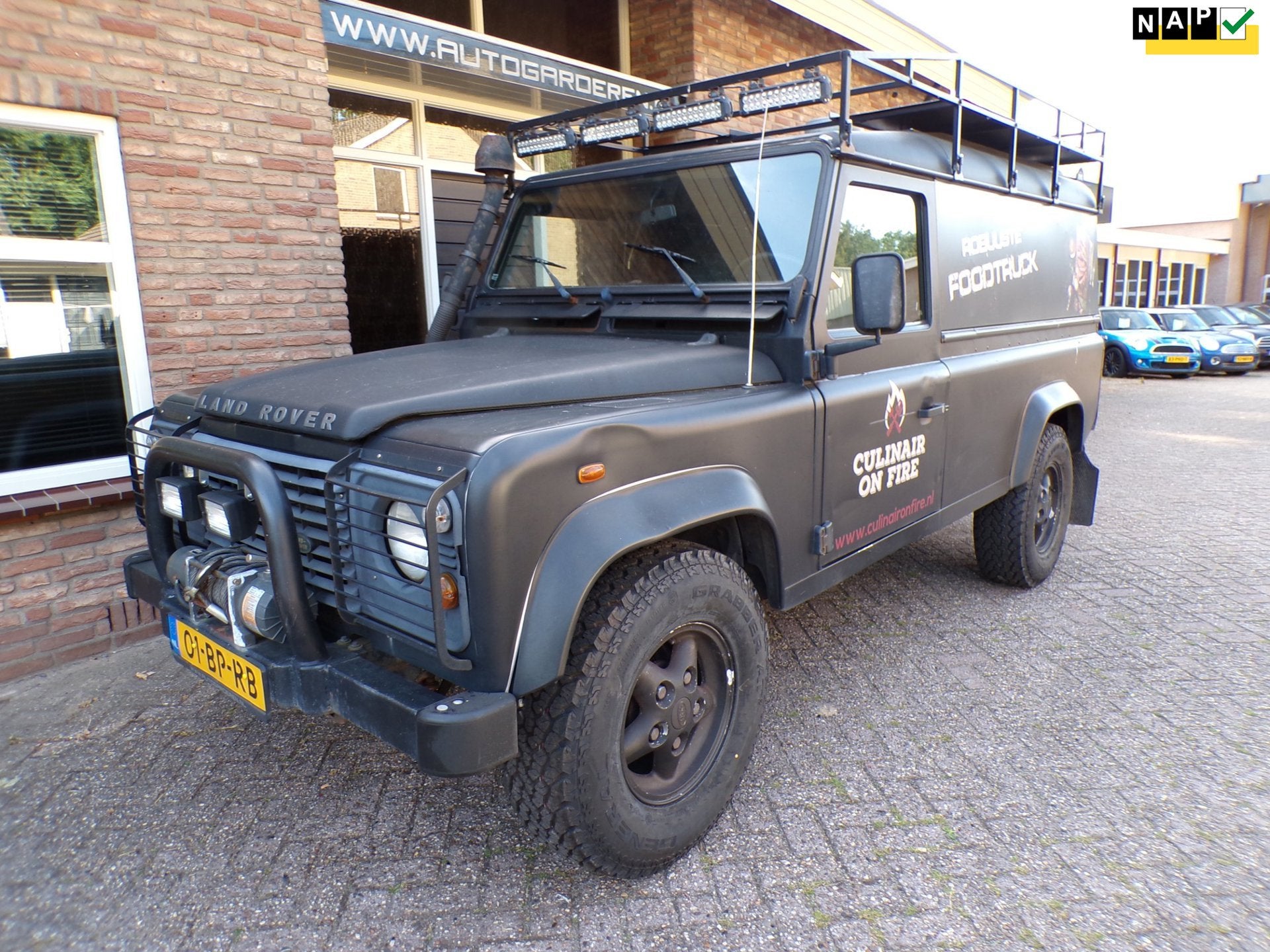 Land Rover Defender 2.5 Td5 HT 110" Robuuste FoodTruck, Stof, 2495 cc, Origineel Nederlands, Bedrijf