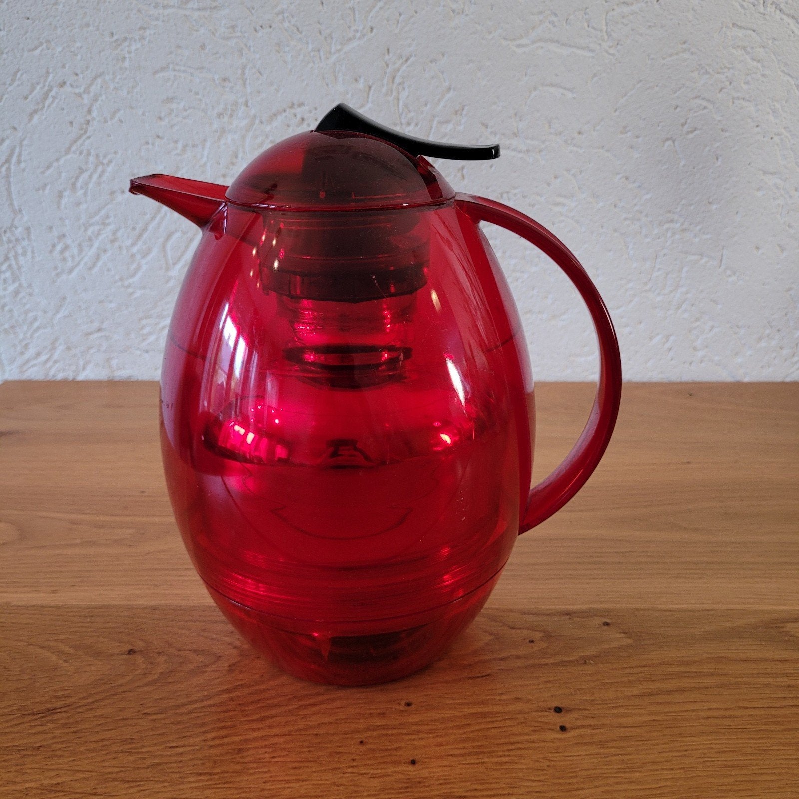 Emsa Melody retro thermoskan rood doorschijnend 1 liter, Overige typen, Ophalen of Verzenden, Zo goed als nieuw, Rood