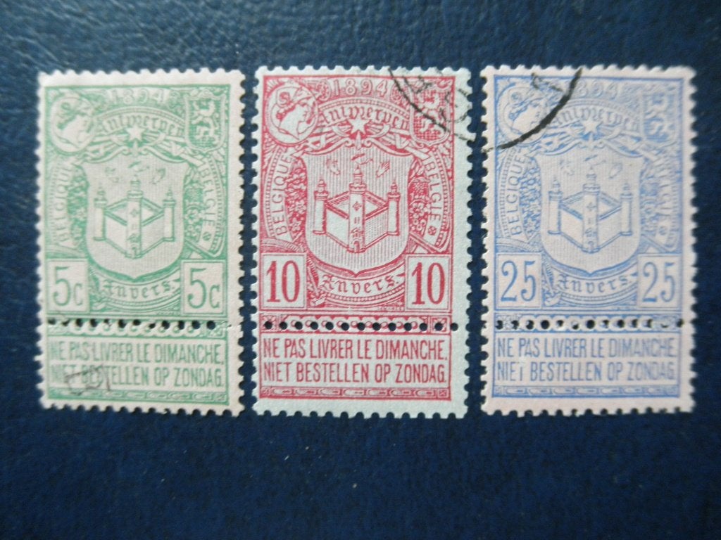 Postzegels België 1894 tentoonstelling Antwerpen - cw. 8,00., Postzegels en Munten, Ophalen of Verzenden, Gestempeld