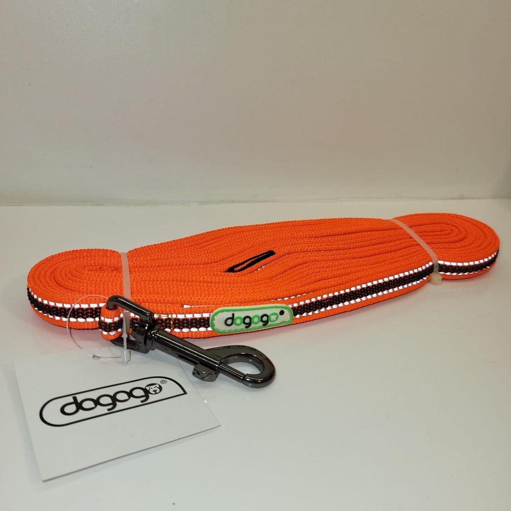 Dogogo rubberen trainingslijn oranje - 7m x 14mm, Ophalen of Verzenden, Nieuw, Hondenriem