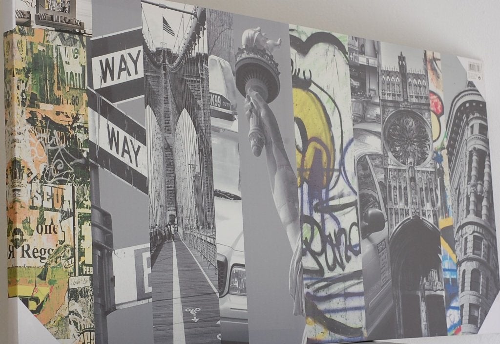 Nieuw: Canvas New York City Collage Zwart-Wit, Ophalen, Art Gallery, 50 tot 75 cm, Onbekend