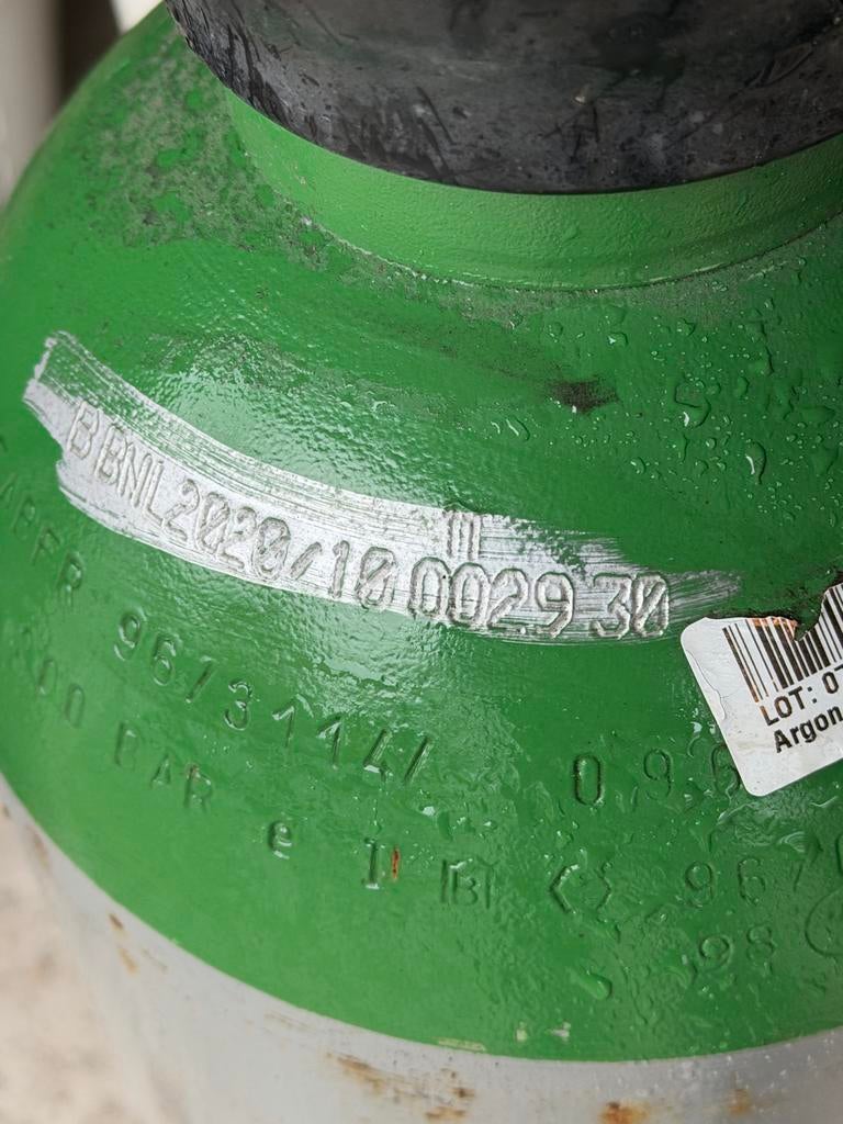 SuperGas Argon Gasfles   Vol  20 ltr, Doe-het-zelf en Verbouw, Ophalen, Gebruikt