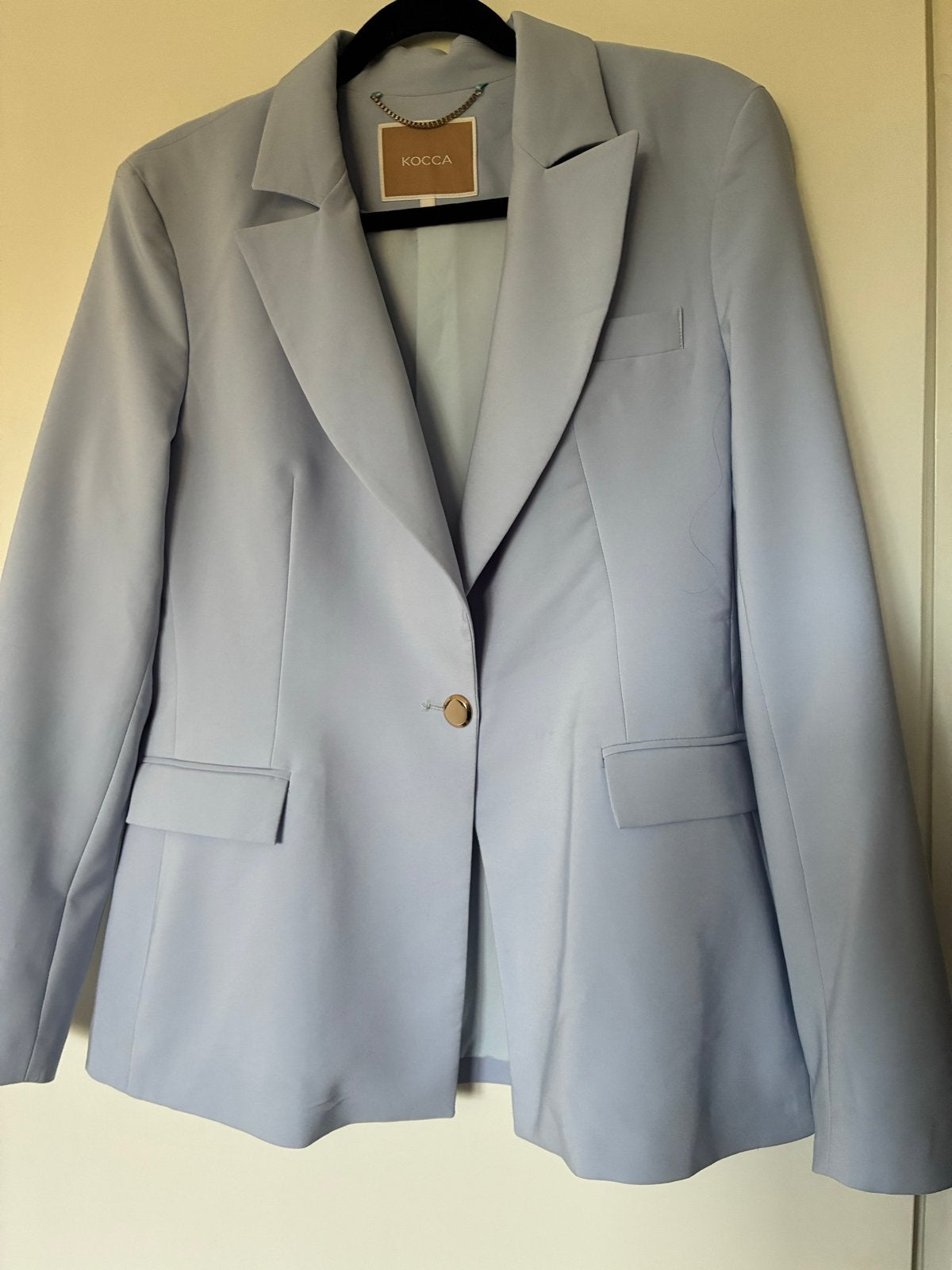 KOCCA damespak - Jasje 48( It) en pantalon 50( it), Kleding | Dames, Maat 38/40 (M), Kostuum of Pak, Blauw, Ophalen of Verzenden