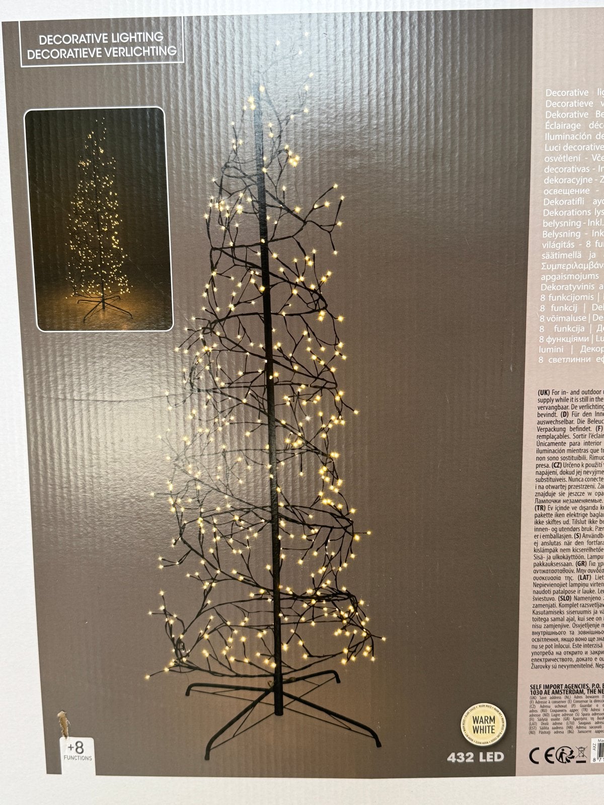 LED Decoratieve Boom 180cm - Warm Wit Licht, Zwart, Ophalen of Verzenden, Zo goed als nieuw, Metaal
