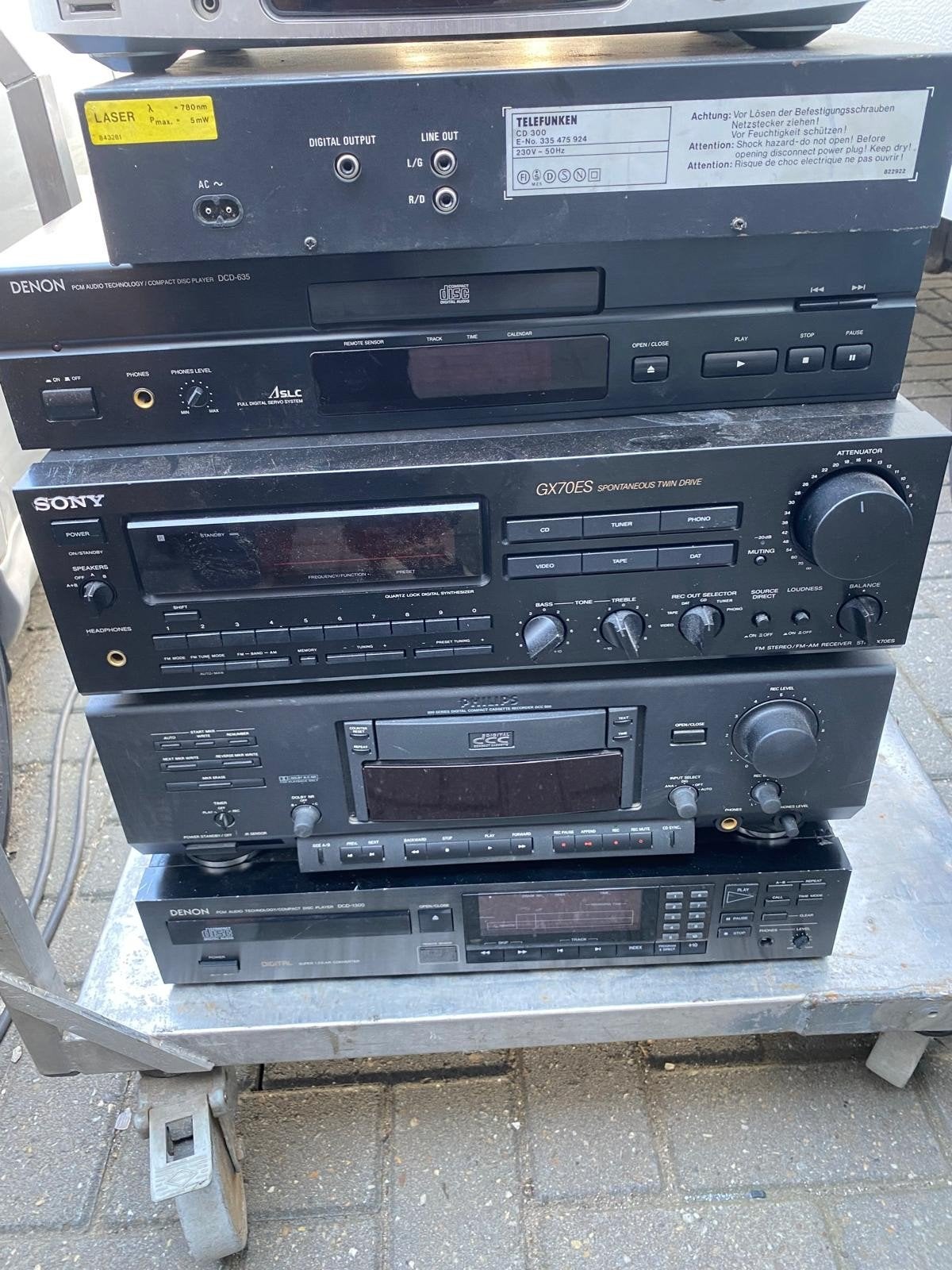 Vintage Audio Set: Sony Receiver, Philips DCC Denon CD-spele, Ophalen, Gebruikt, Cassettedeck, Sony