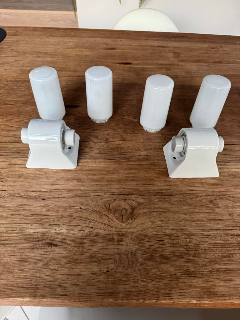 2x Model 6064 Wandlampen door Wilhelm Wagenfeld voor Lindner, Ophalen of Verzenden, Gebruikt, Glas