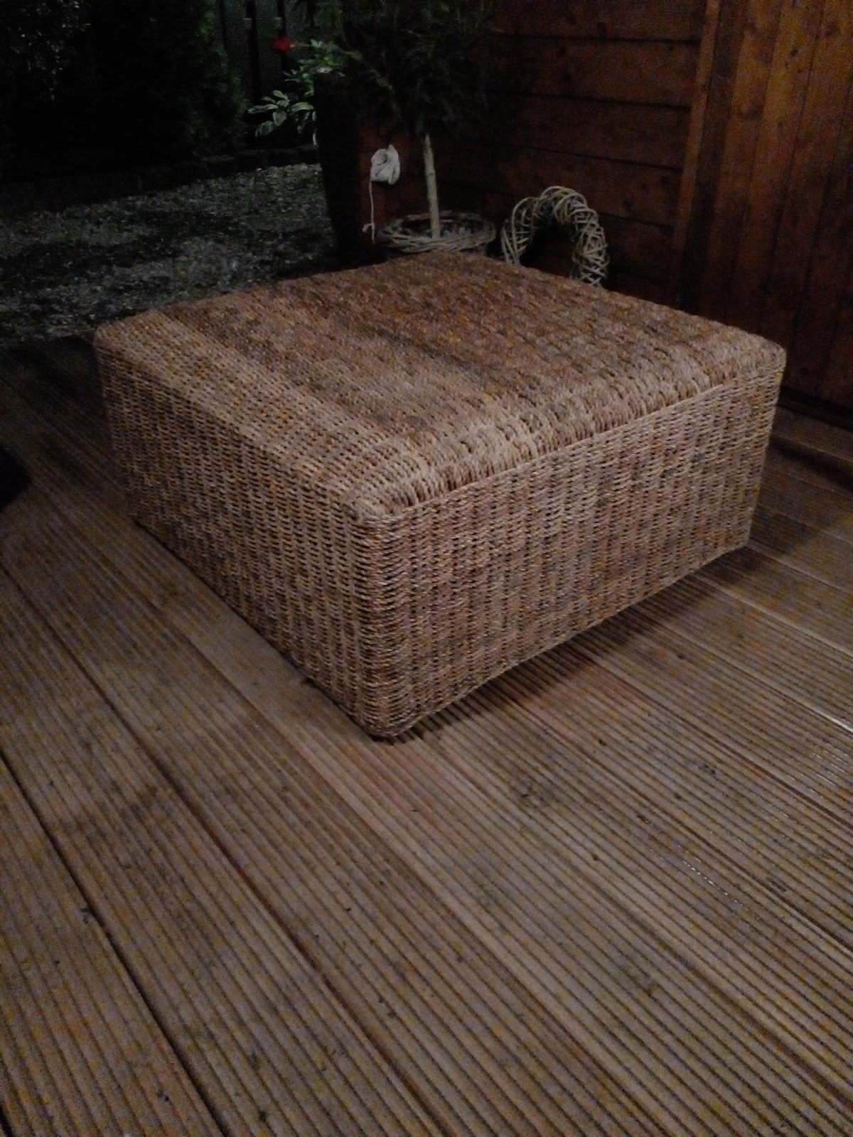 Rieten tafel of als bijzettafel 80x80 cm zgan, Vierkant, Zo goed als nieuw, 75 tot 100 cm, 75 tot 100 cm