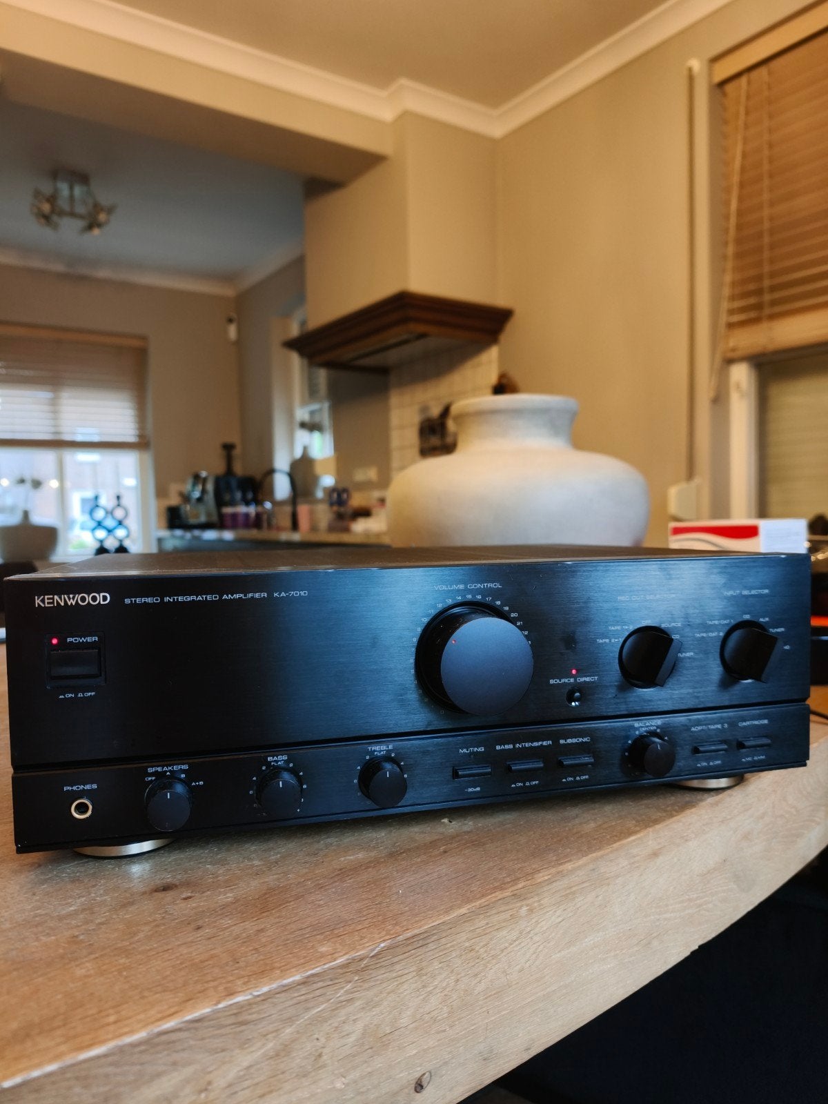 Kenwood KA-7010 Stereo Amplifier zwart 100 watt Phono MM/MC, Overige merken, Gebruikt, Ophalen of Verzenden, 60 tot 120 watt