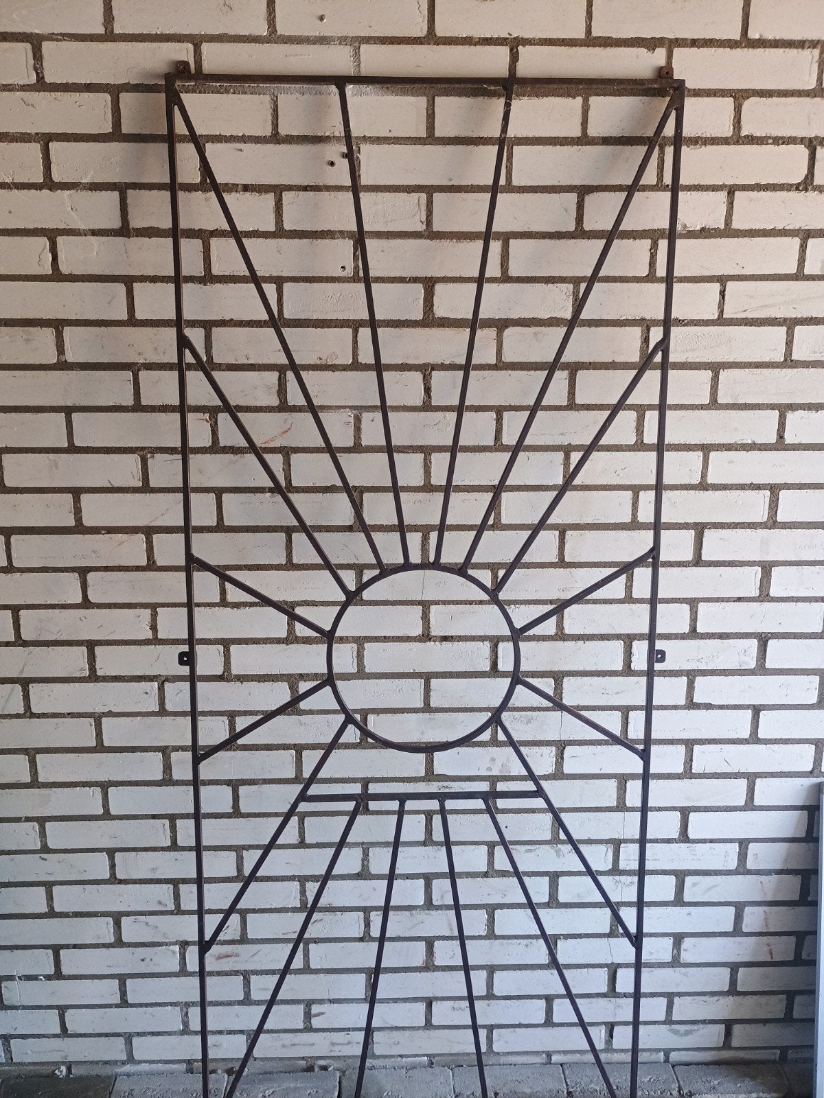 Gietijzeren hekwerk deur met zonmotief, Met poort, Gebruikt, Ophalen of Verzenden, Sierhekwerk