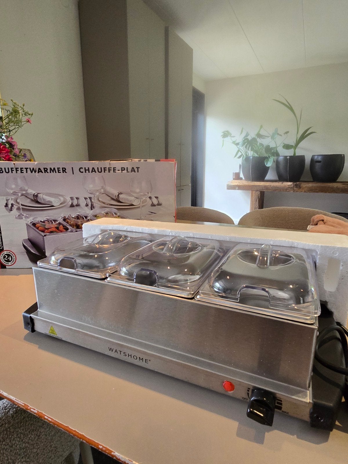 NIEUW!! WatsHome Buffetwarmer 3x 1.0L - 200W, Ophalen of Verzenden, Nieuw