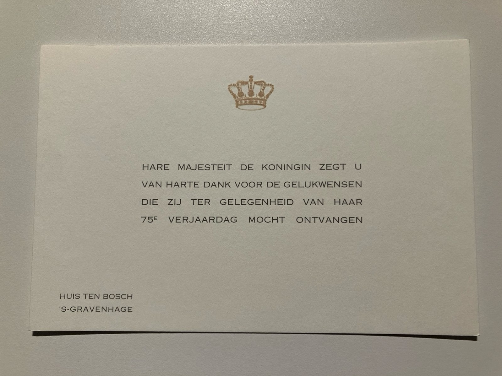 Koningin Beatrix 75 jaar , 2013, Verzamelen, Ophalen of Verzenden, Zo goed als nieuw, Kaart, Foto of Prent