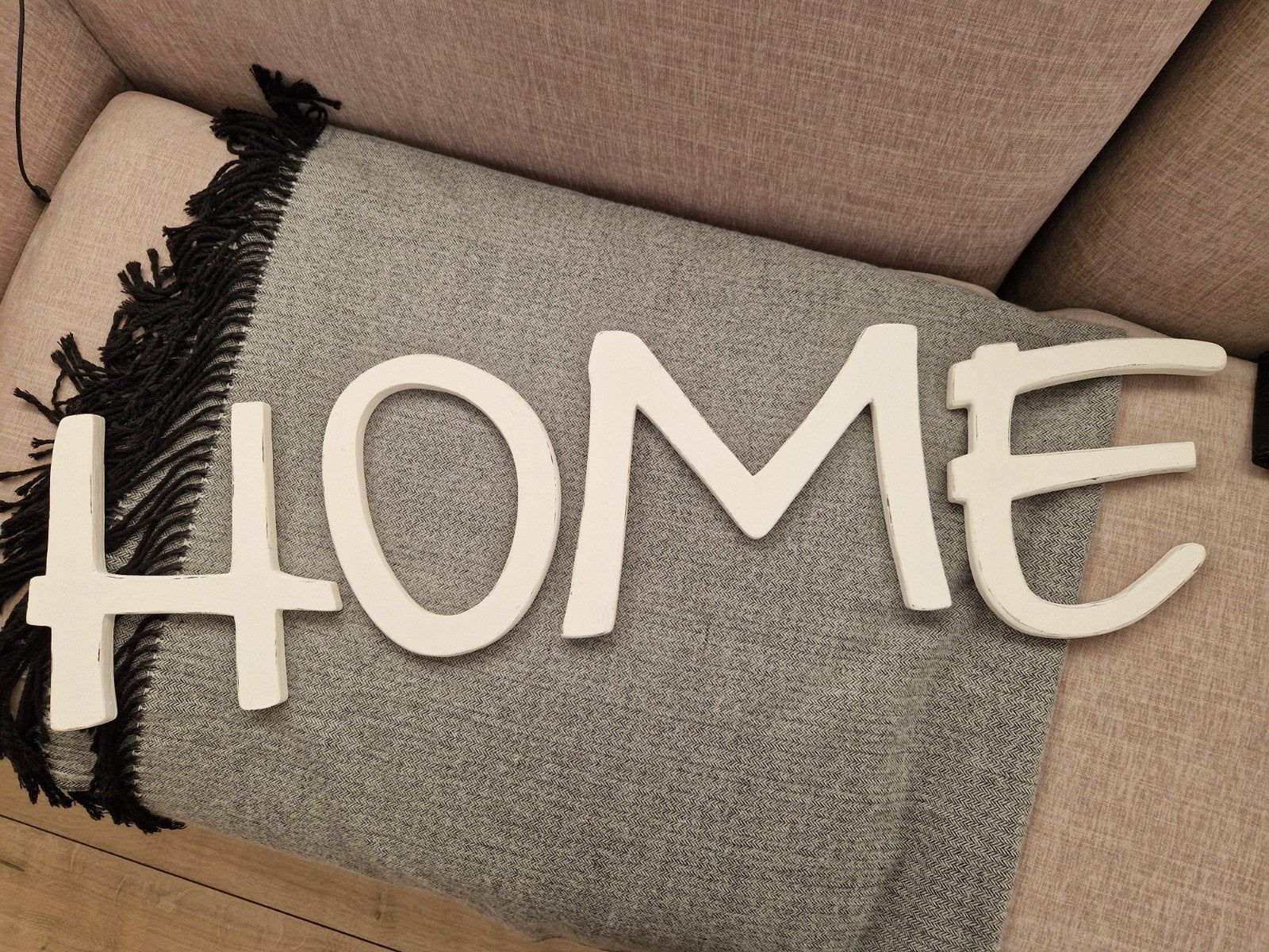 Wanddecoratie tekst HOME, Gebruikt, Hout, Decoratieobject, Ophalen of Verzenden