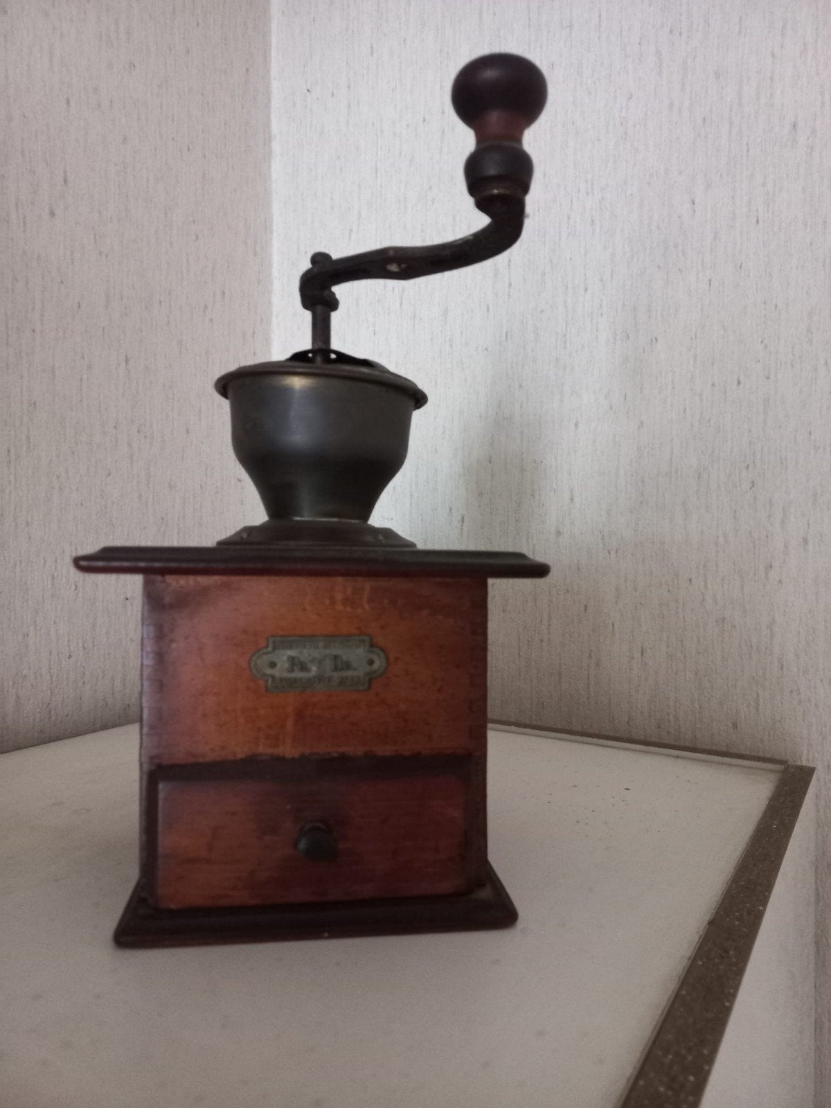 Antieke houten koffiemolen, Ophalen of Verzenden