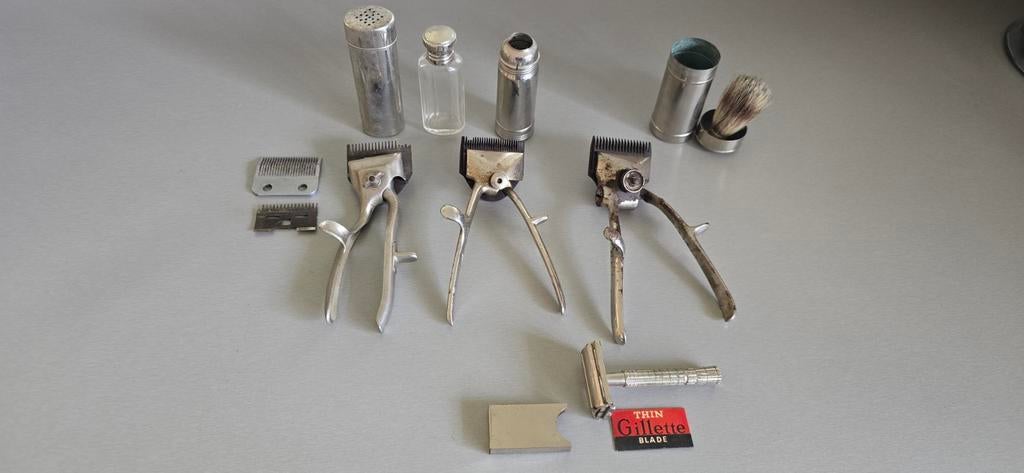 Set van 3 hand tondeuses met accessoires, Antiek en Kunst, Antiek | Gereedschap en Instrumenten, Ophalen of Verzenden