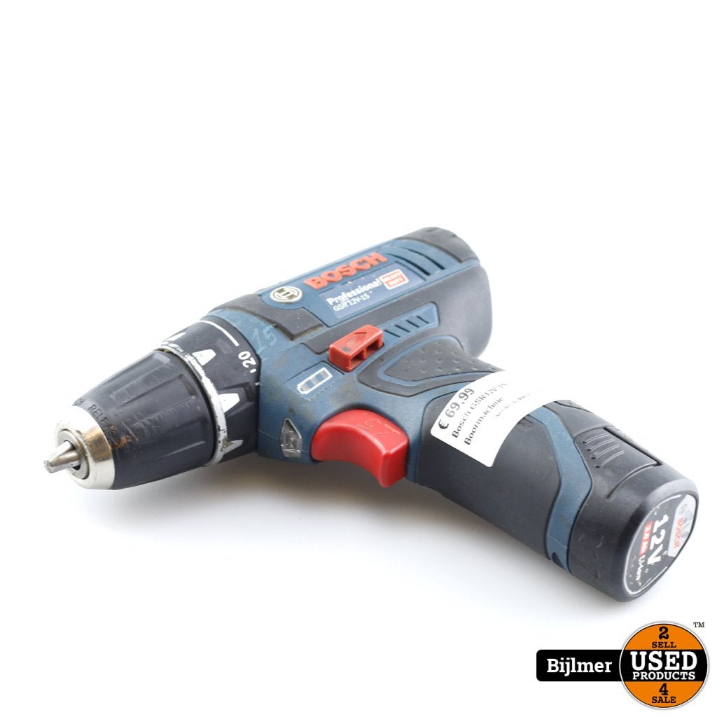 Bosch GSR12V-15 Boormachine, Bosch, Zo goed als nieuw, Support@bosch.com, Robert Bosch GmbH
Robert-Bosch-Platz 1
70839 Gerlingen-SchillerhÃ¶he
Germany