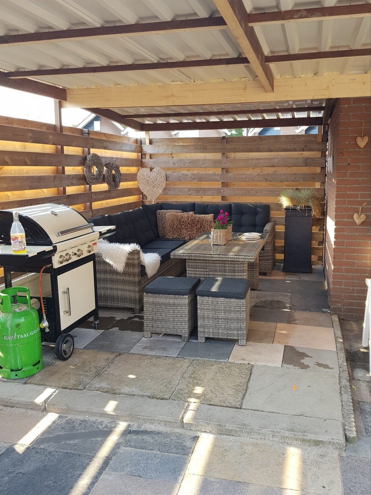 lounge bank met 2 hockers, Ophalen, Wicker, Bank