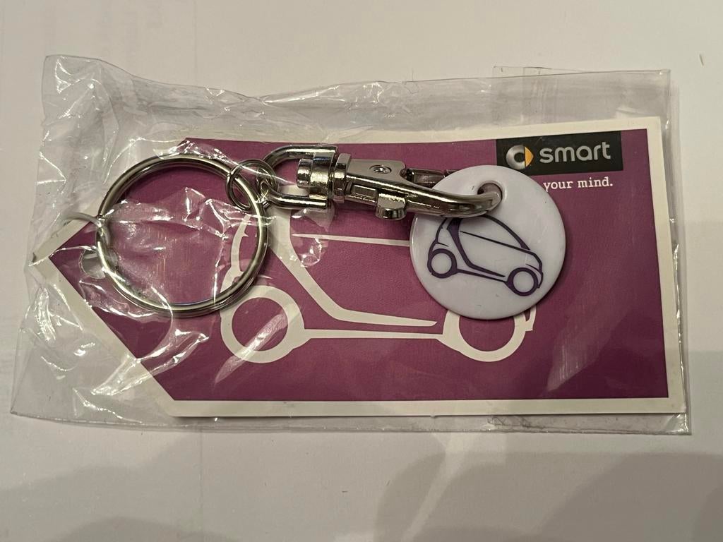 Smart Fortwo 451 sleutelhanger met winkelwagenmuntje, Ophalen of Verzenden