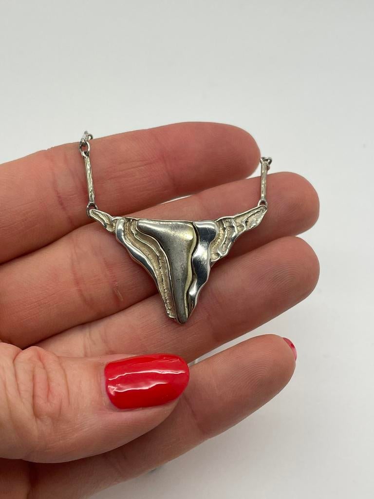 D723 Prachtige zilveren ketting Scandinavisch ontwerp, Ophalen of Verzenden, Zilver, Ketting