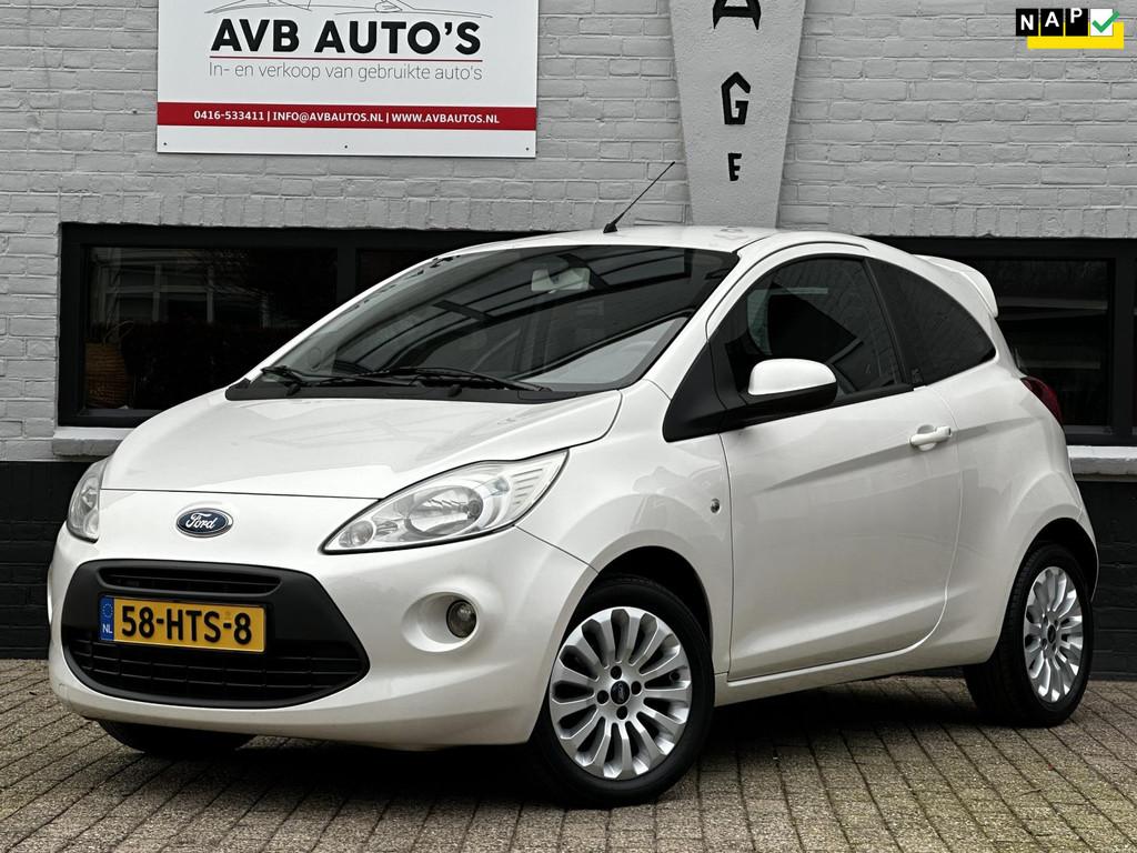 Ford Ka 1.2 Titanium Airco Leder Parelmoer, Voorwielaandrijving, Gebruikt, 4 cilinders, 4 stoelen