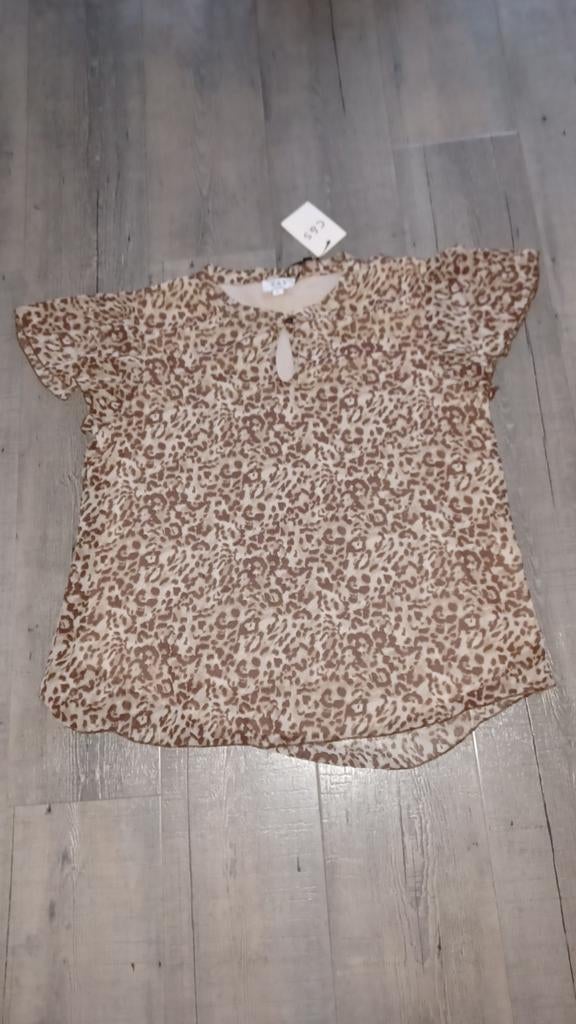 C&S Blouse shirt maat M  38 Panter print, Maat 38/40 (M), C&S, Bruin, Nieuw