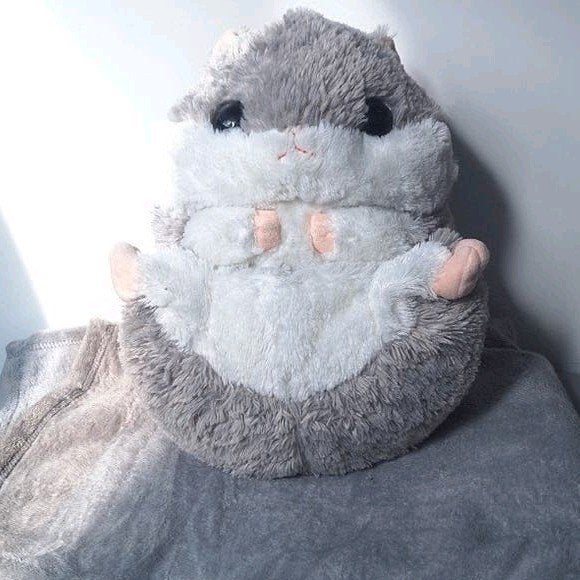Hamster Knuffel met Deken 2 in 1, Ophalen of Verzenden, Nieuw, Grijs, Hamster