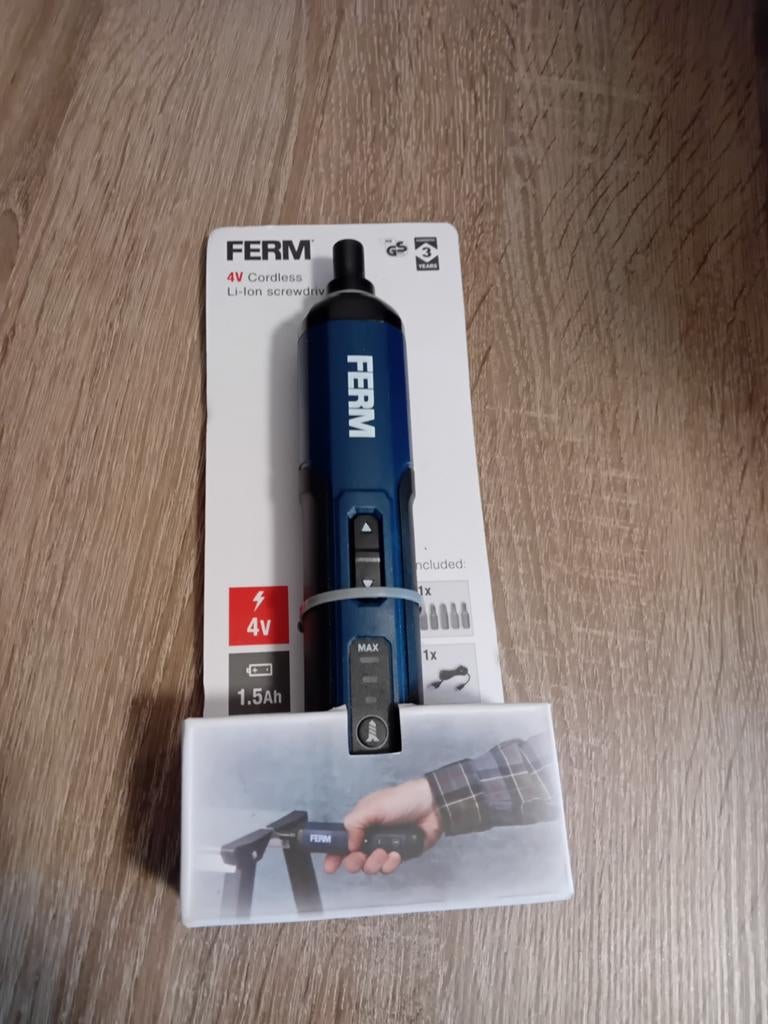 Ferm 4V draadloze Li-lon screwdriver, Ophalen of Verzenden, Nieuw