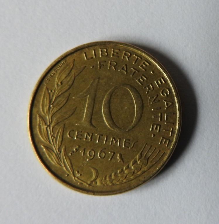 Munt Frankrijk 10 Centimes 1967, Verzenden, Frankrijk, Losse munt