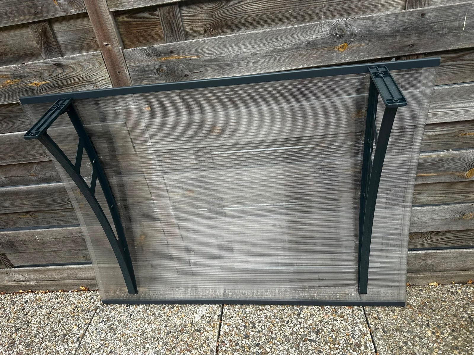 PALRAM Deurluifel Calisto 136x95 cm Antraciet/Transparant, Ophalen, Kunststof, 120 cm of meer, Buitendeur